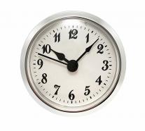 White Arabic Clock Insert Silver Bezel 2-5/16 inch
